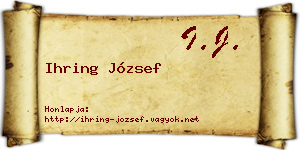 Ihring József névjegykártya