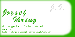 jozsef ihring business card